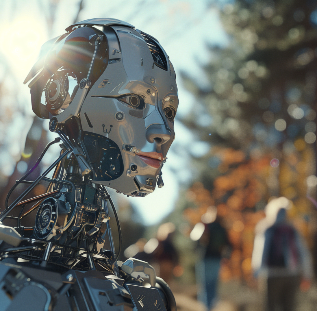 Cyborg im Wald - KI generiert