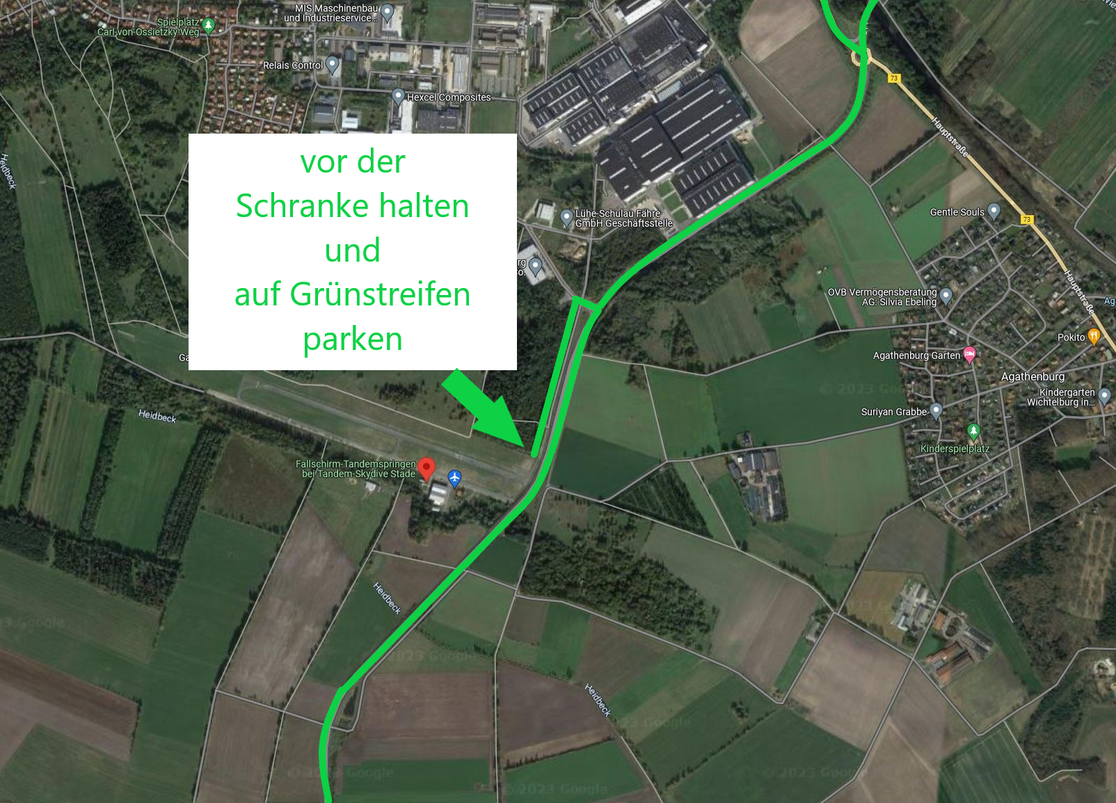 Karte Anfahrt Fallschirmsprung Stade Hamburg
