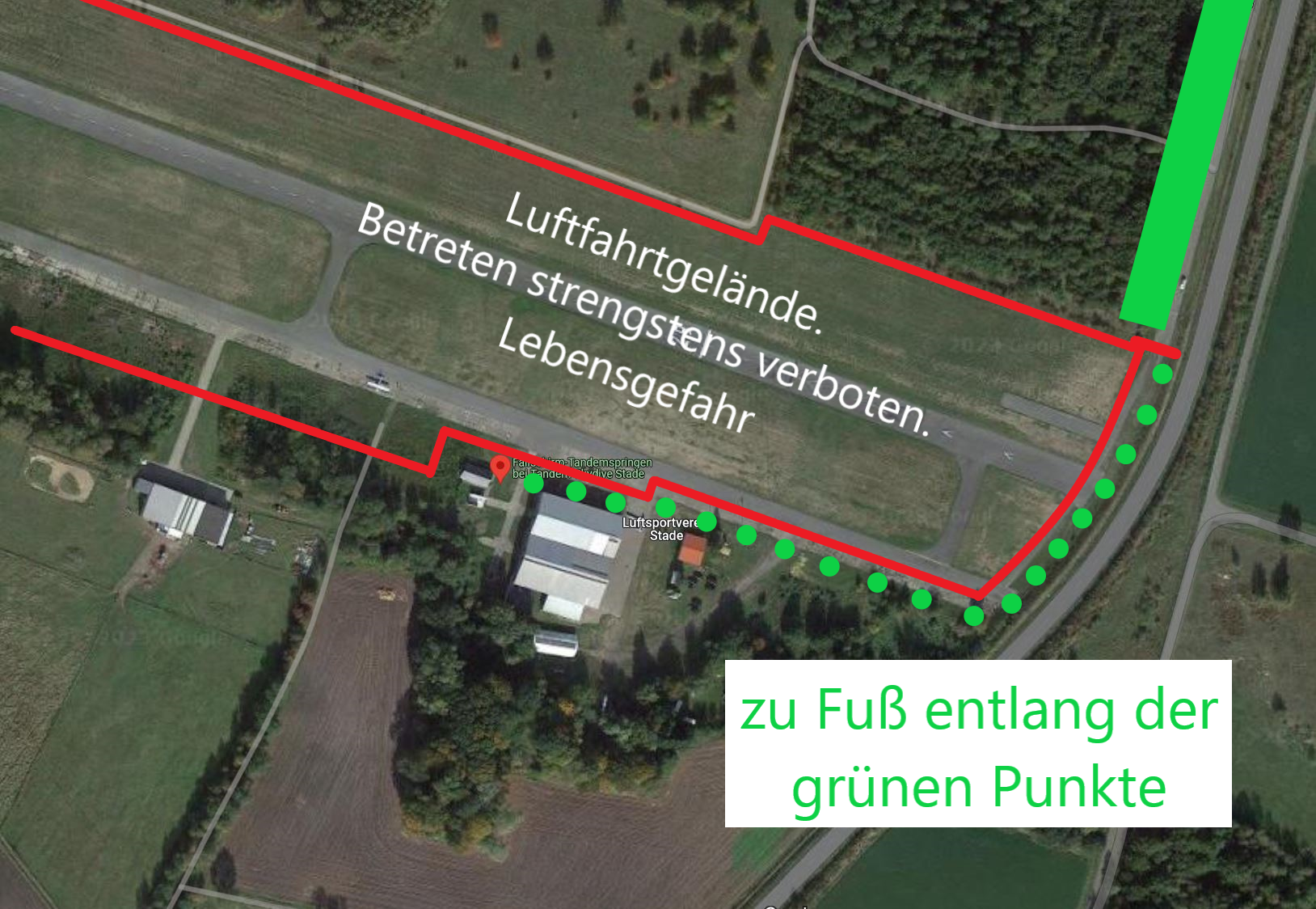 Karte Anfahrt Fallschirmsprung Stade Hamburg