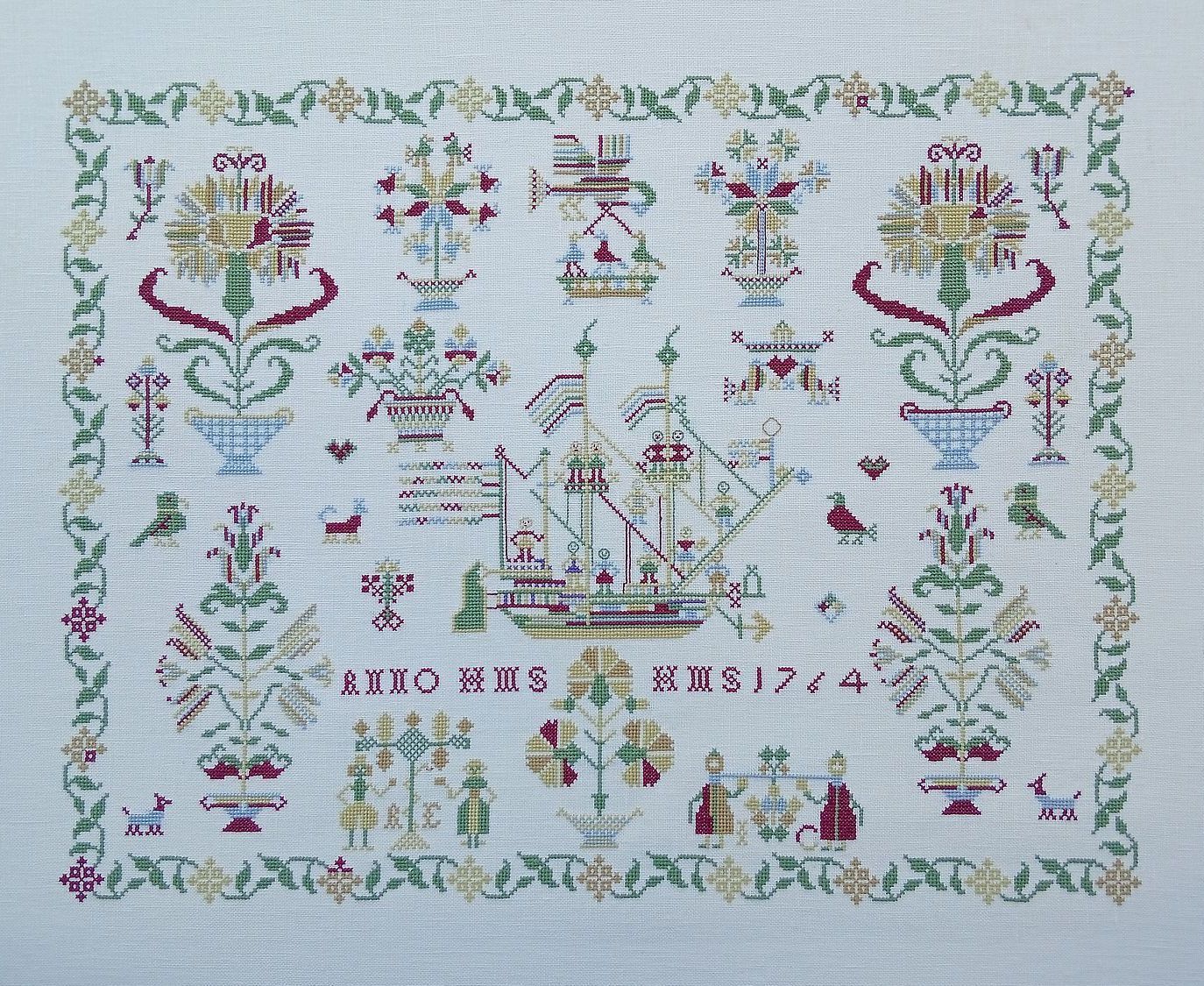 Rekonstruiertes Stickmustertuch