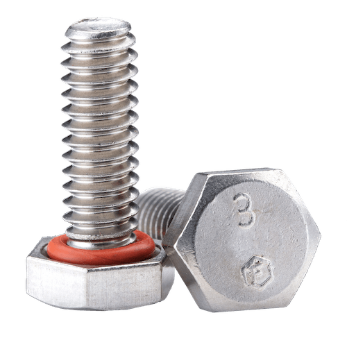 vis tête hexagonale joint silicone rouge