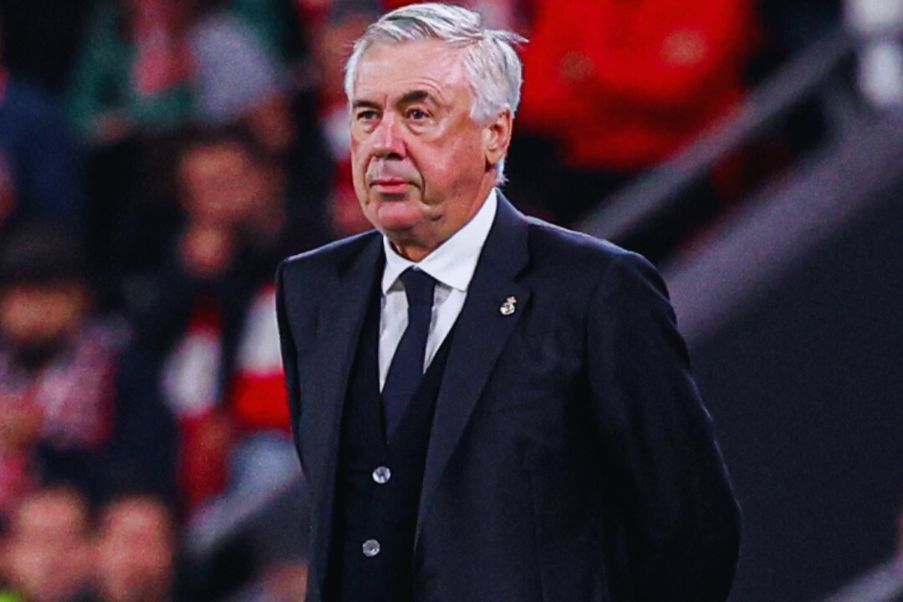 Carlo  Ancelotti Carlo Ancelotti,  entrenador del Real   Madrid con cara de insatisfacción  en   el juego ante el Athletic  de Bilbao en  San Mamés. EPIC
