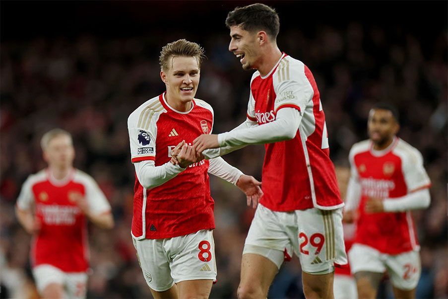 Arsenal El Arsenal venció al Luton Town en el Emirates con goles de Martin Odegaard y un autogol de Hashioka