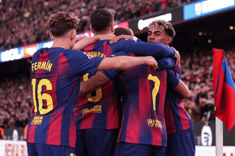 Barcelona Barcelona thrashed Athletic Club 4-0 in the return of football to Camp Nou