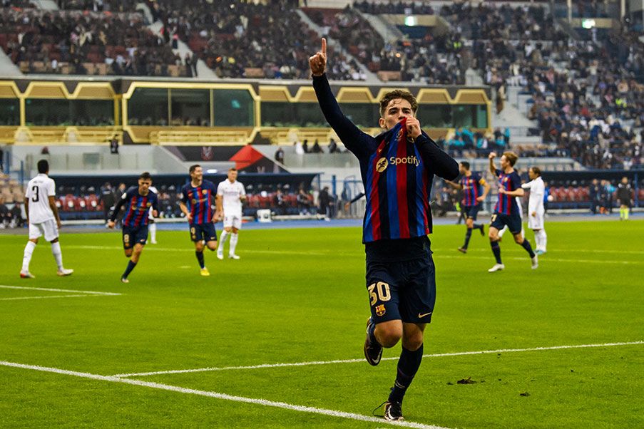 FC Barcelona Gavi abrió la senda del triunfo del Barça sobre el Madrid