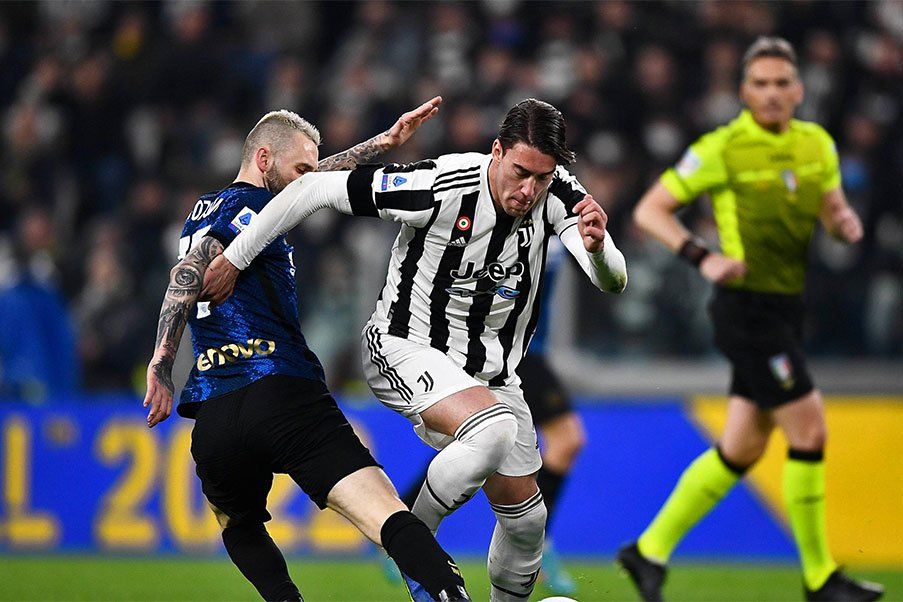 Calcio Juve against Inter in the Italian football classic