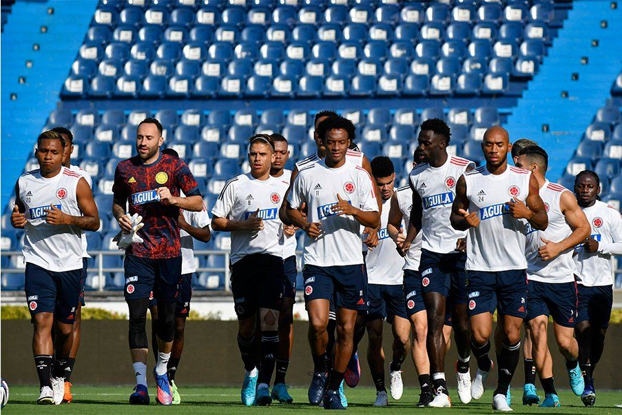 Selección Colombia en un entrenamiento en 2022