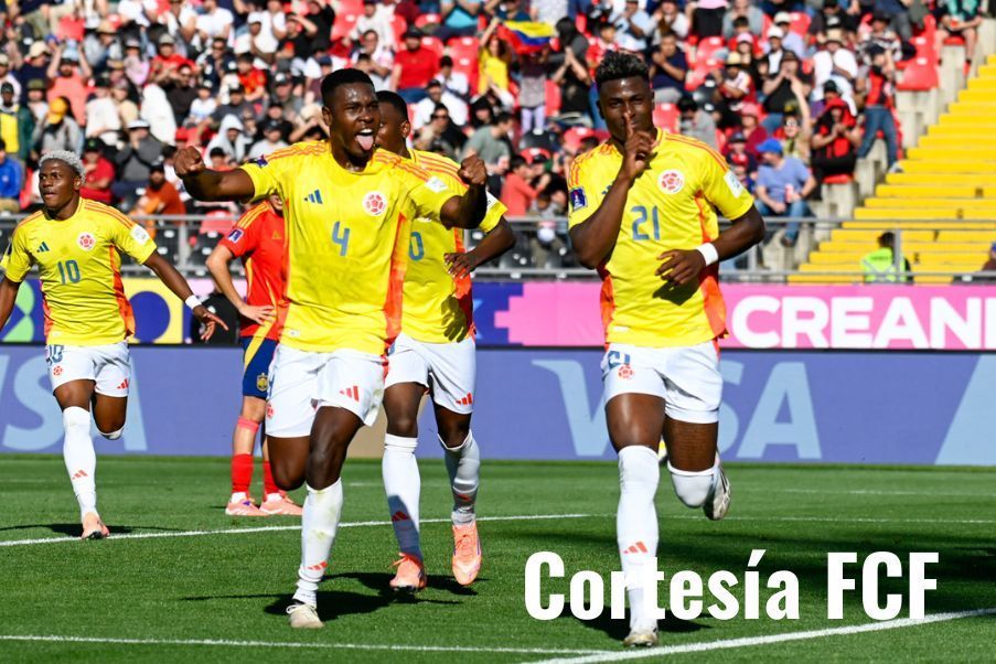 Colombia Sub 20 Neyser Villarreal fue la gran figura de Colombia ante España, al anotar los goles que llevan al cuadro