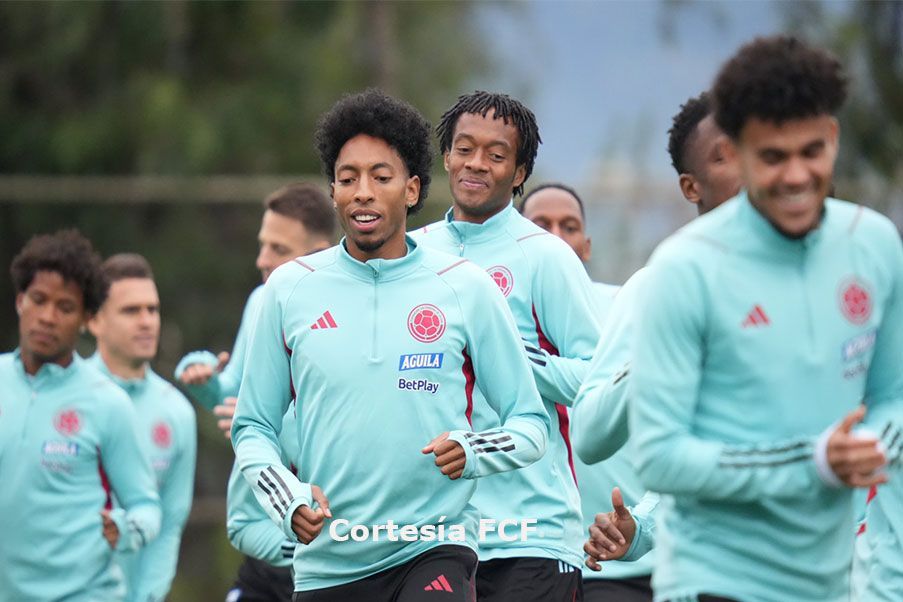 Selección Colombia Primera práctica de Colombia en suelo de Santiago de Chile. Cortesía FCF
