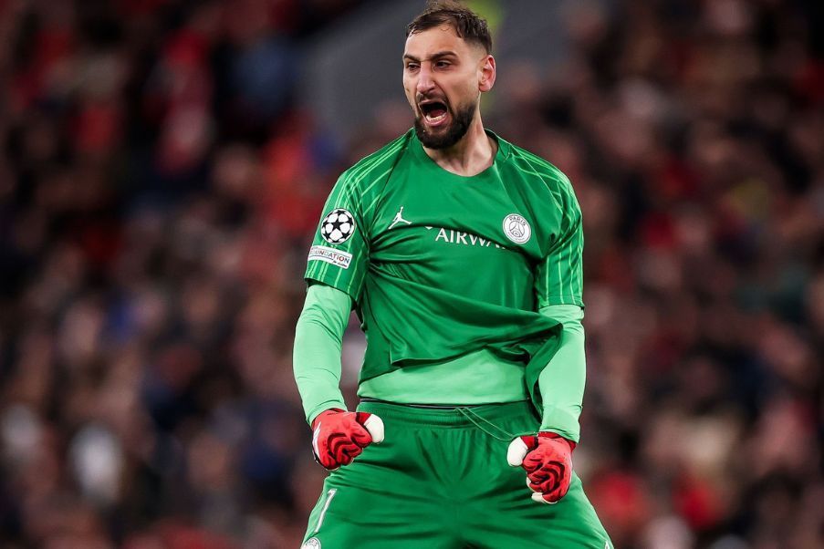 Donnarumma Gigi Donnarumma with PSG after of Arsenal`s defeat in semis of last UEFA Champions League