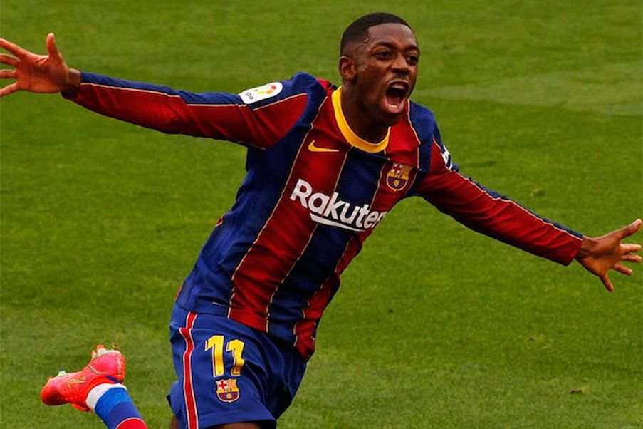 Ousmane Dembelé Ousmane Dembelé celebra un gol con el FC Barcelona en 2020