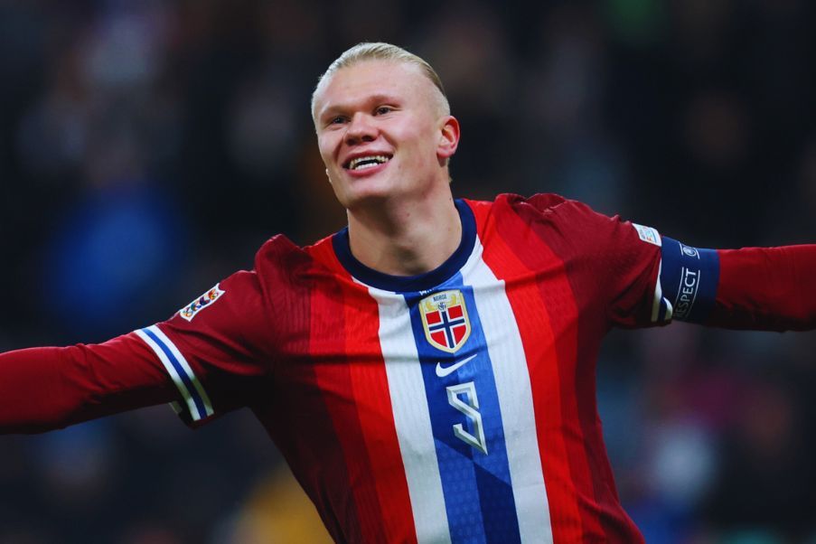 Haaland Erling Haaland marcó 5 goles y dio 2 asistencias en la goleada abrumadora de Noruega 11-1 sobre Moldavia en Oslo.