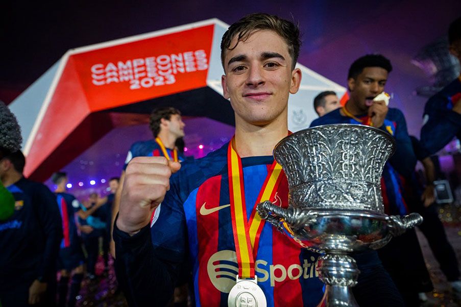 Gavi Gavi figura del Barça en la final de la Supercopa de España