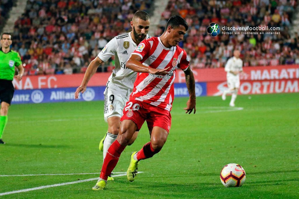 Karim Benzema Karim Benzema against Girona. Exclusive Discoveryfootball.com