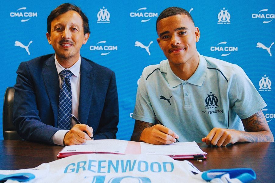 Mason Greenwood en su presentación como nuevo jugador del Olympique de Marsella