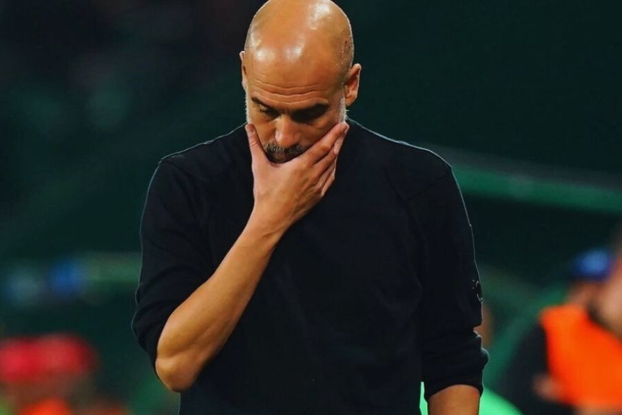 Guardiola Pep Guardiola head coach of Manchester City, concerned about the club's current sporting situation.