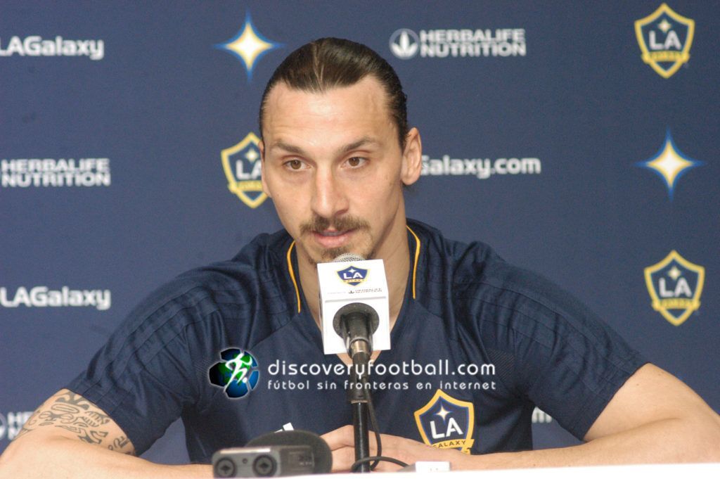 Zlatan Ibrahimovic Zlatan Ibrahimovic en su presentación como nuevo jugador del LA Galaxy en 2018. Exclusivo Discoveryfootball.com