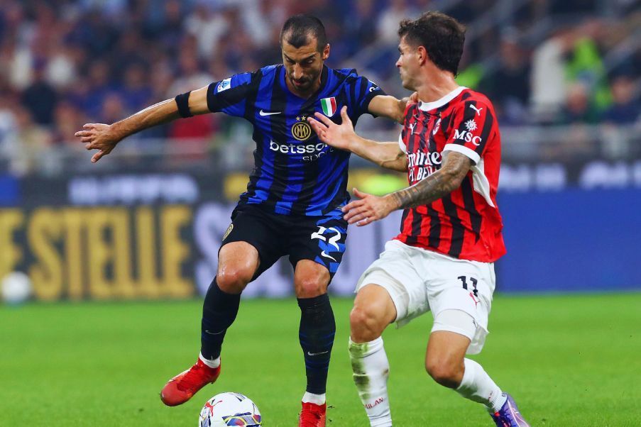 Inter and AC Milan Henryk Mkhytarian and Christian Pulisic, two stars of Inter and Milan  team  that who will face to face this night in Riad.