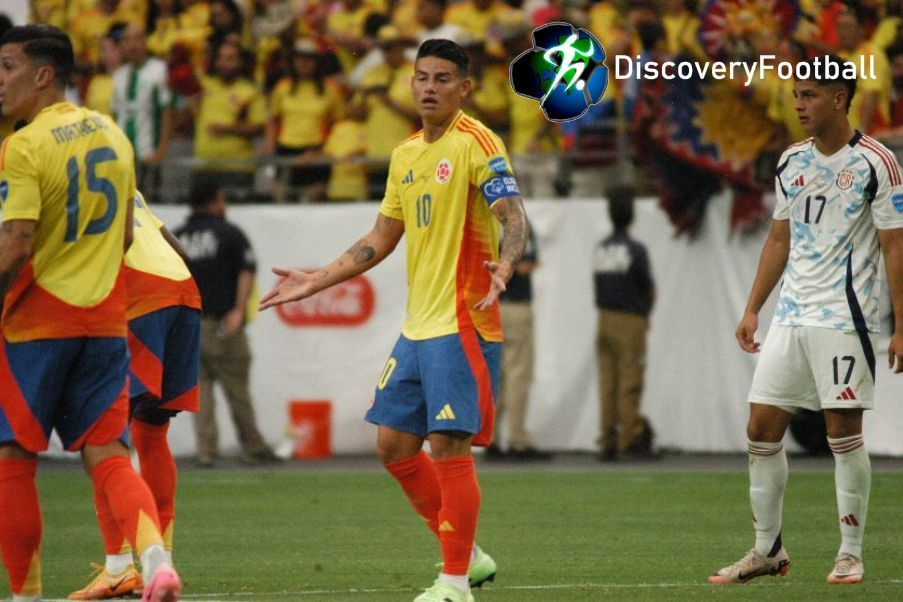 James James Rodríguez en la pasada Copa América de 2024 en el juego ante Costa Rica de primera fase. Discoveryfootball.com testigo directo. Exclusivo.