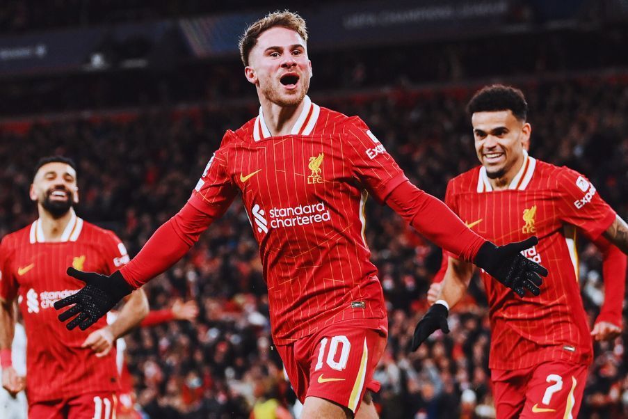 Liverpool Alexis Mc Allister anotó el primer tanto del Liverpool sobre el Real Madrid en la victoria 2-0 de los