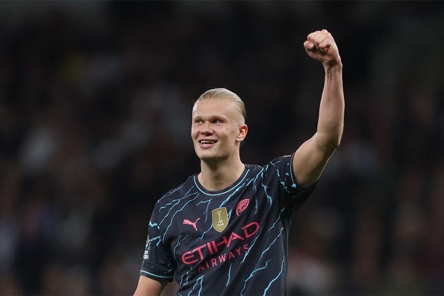 Erling Haaland Erling Haaland anotó dos goles en el TH Stadium y acerca al Manchester City a un nuevo título de Premier League