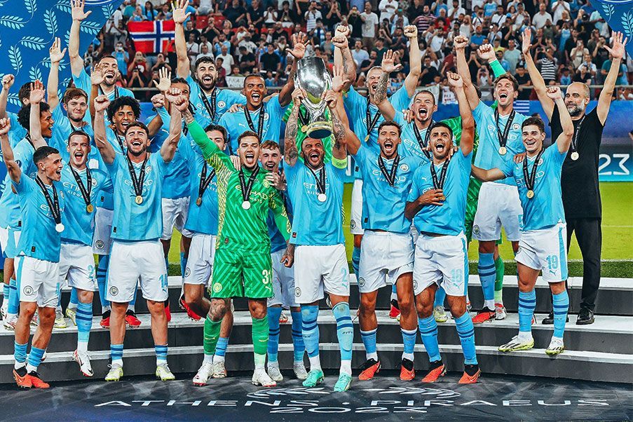 Manchester City El Manchester City celebra su primera Supercopa de Europa