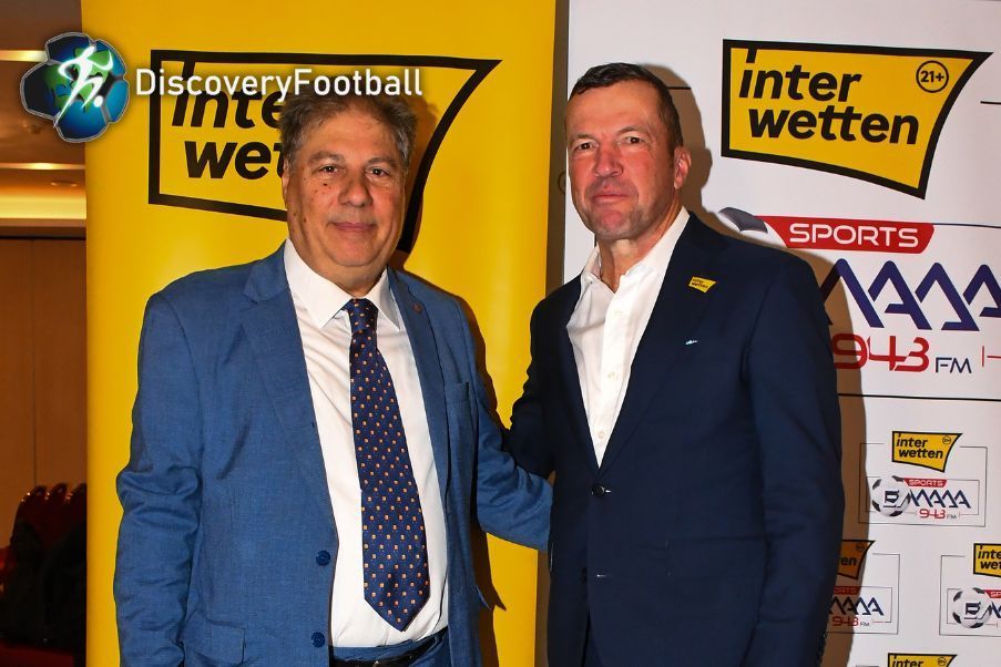 Lothar Matthaus Former german player Lothar Matthaus in Athens (Greece) with Manos Staramopoulos Chief Editor English of Discoveryfootball.com