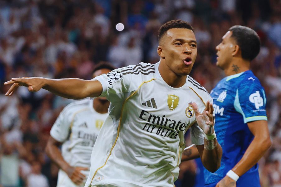 Mbappe Kylian Mbappé anotó los goles del Real Madrid con los que venció al Olympique de Marsella 2-1 en el inicio de la Champions.