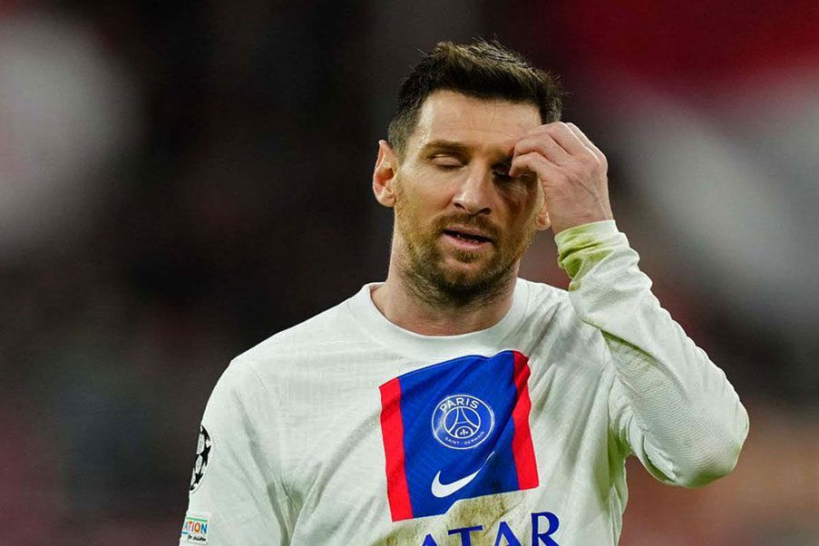 Messi Leo Messi, after of PSG`s in UEFA Champions League against Bayern elimination