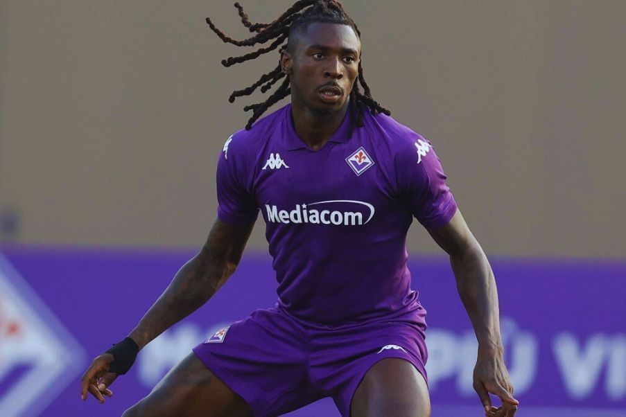 Moise Kean con la Fiorentina en la que firma hasta ahora, una gran campaña.