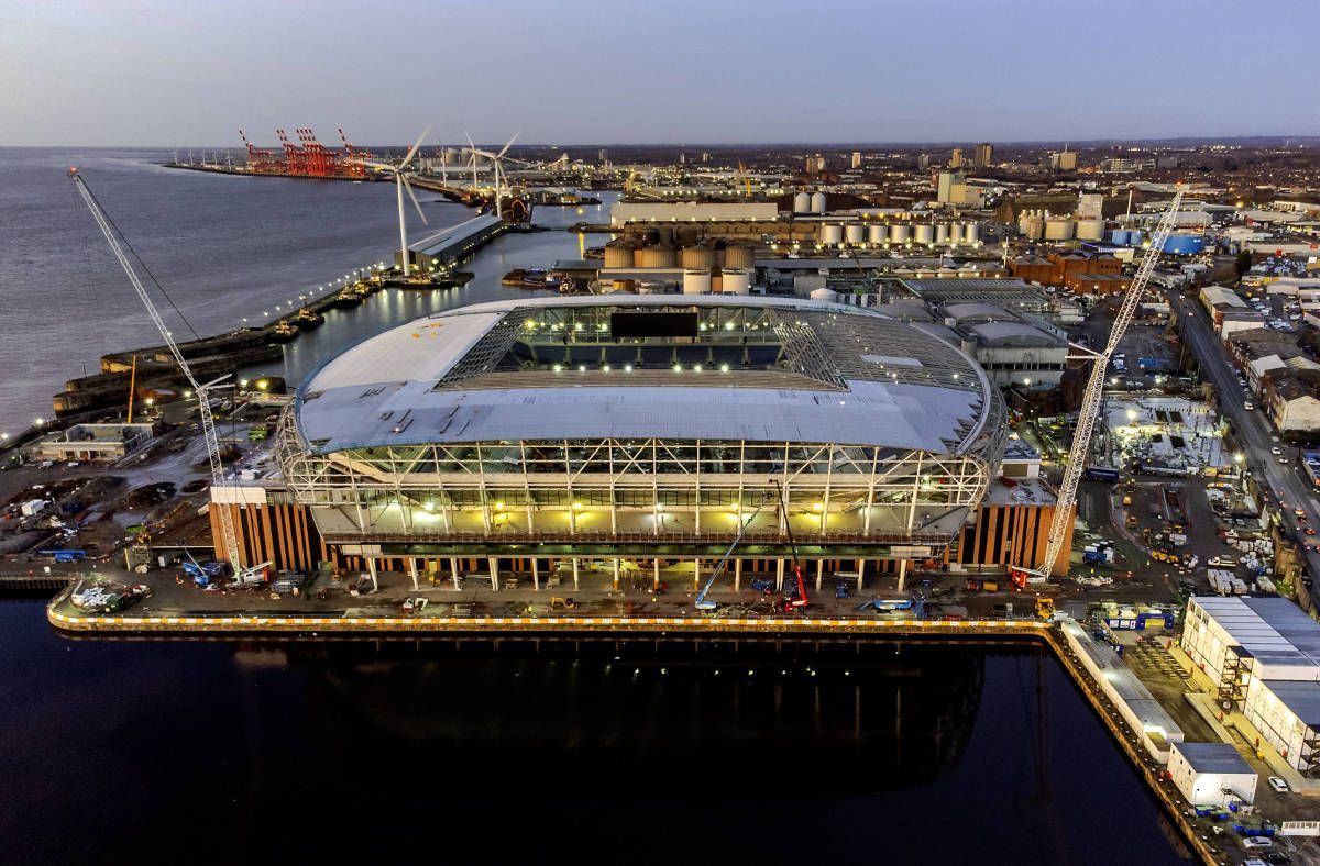 Everton Everton`s new stadium in construction for the next season
