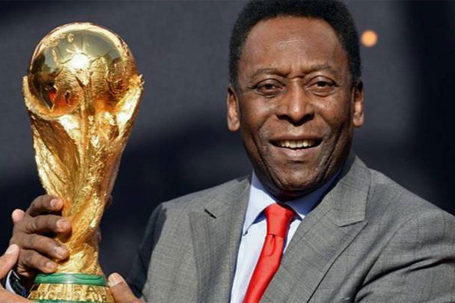 Pelé Pelé with FIFA World Cup trophy