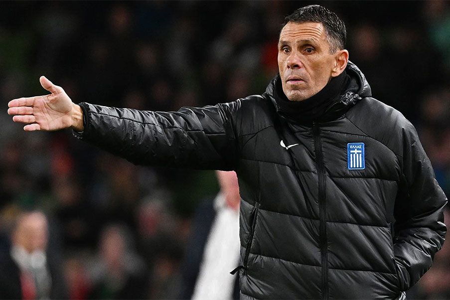 Gustavo Poyet is his stage are head coach of Greece National Football Team