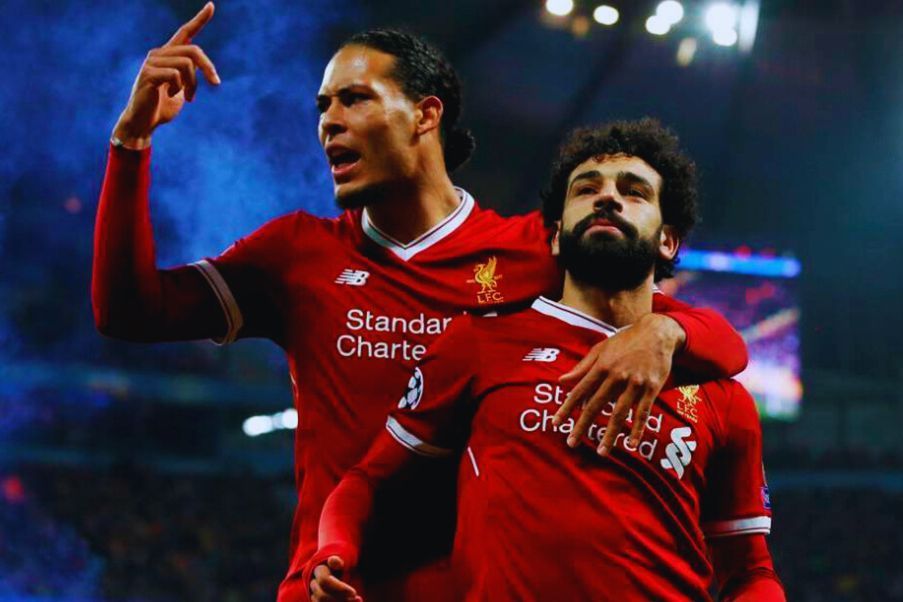 Liverpool Virgil Van Dijk and Mo Salah, current Liverpool star figures.