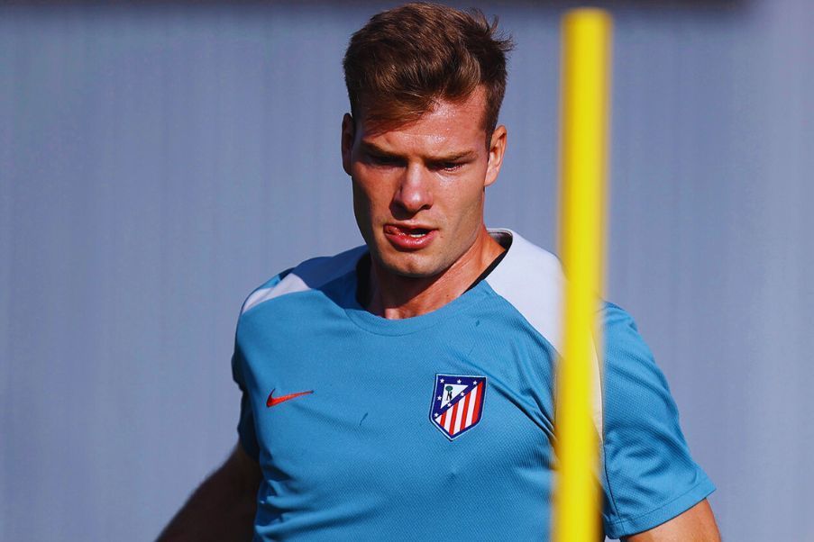 Alexander Sorloth in his first training with Atletico Madrid in last friday