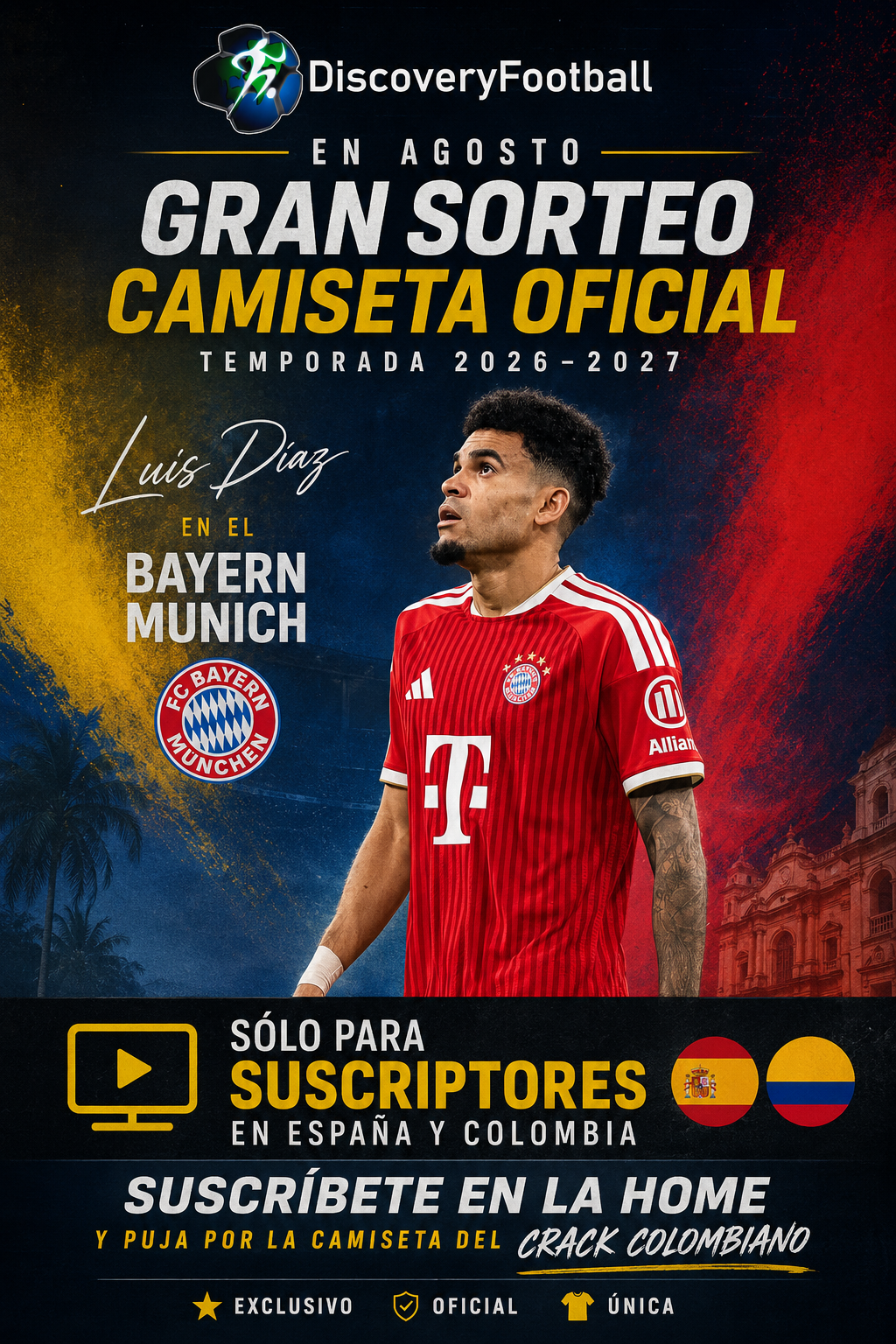 Sorteo camiseta de Luis Díaz. Suscríbete