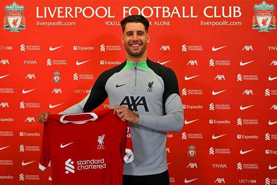 Szoboszlai Dominik Szoboszlai in his Liverpool`s player presentation