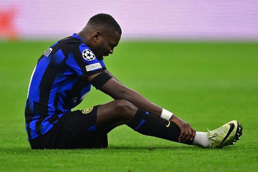 Marcus Thuram Marcus Thuram se lamenta en una imagen del duelo del Inter ante el Atlético de Madrid en el que el cuadro