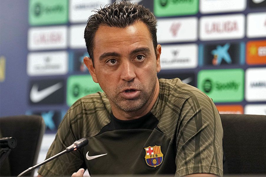 Xavi Hernández en su etapa como entrenador del FC Barcelona