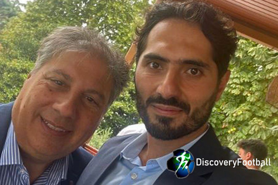 Hamit Altintop with Manos Staramopoulos Journalist Discoveryfootball.com