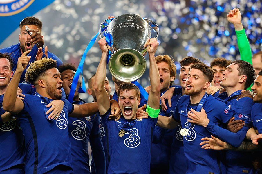 Los jugadores del Chelsea celebran la conquista de la Champions de 2021