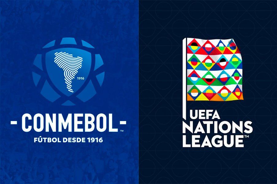 Conmebol y la UEFA Nations League Logos de Conmebol y la UEFA Nations League