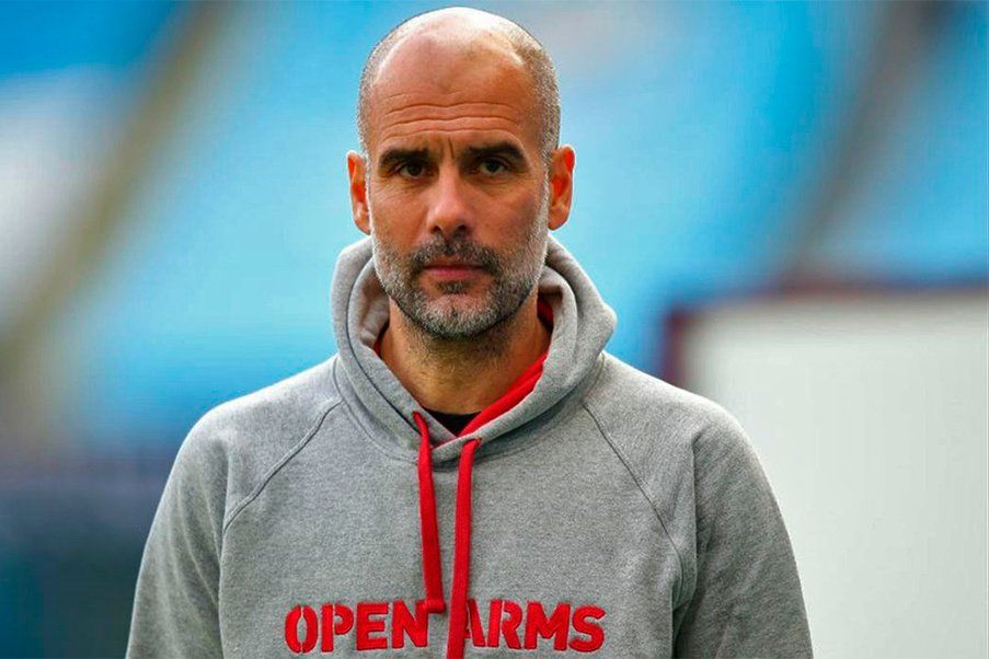 Pep Guardiola head coach of Manchester City in 2022.