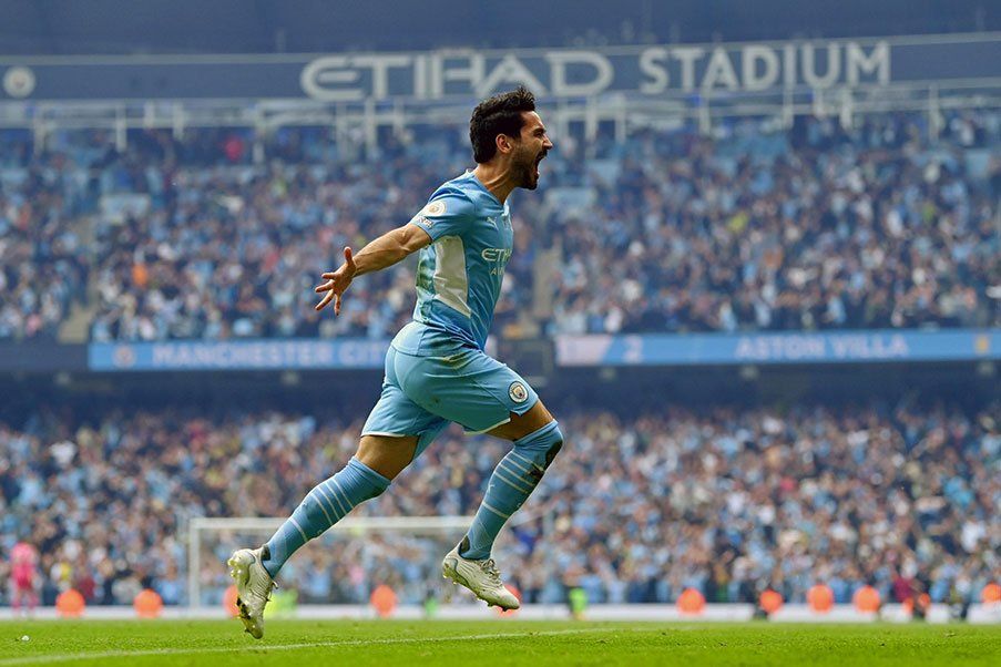 Ilkay Gundogan Ilkay Gundogan celebra uno de los goles que ha dado el título de la Premier al City