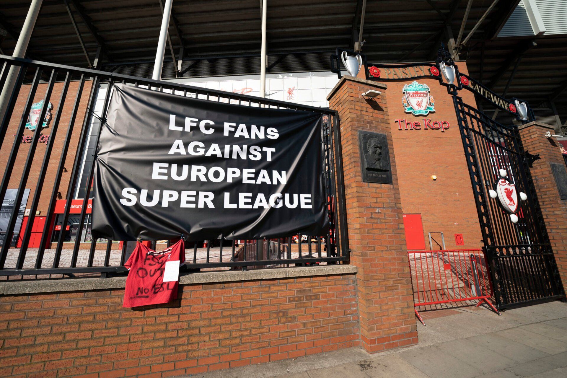 Liverpool FC Liverpool FC supporters protested against European Superleague in april of 2021. Epic