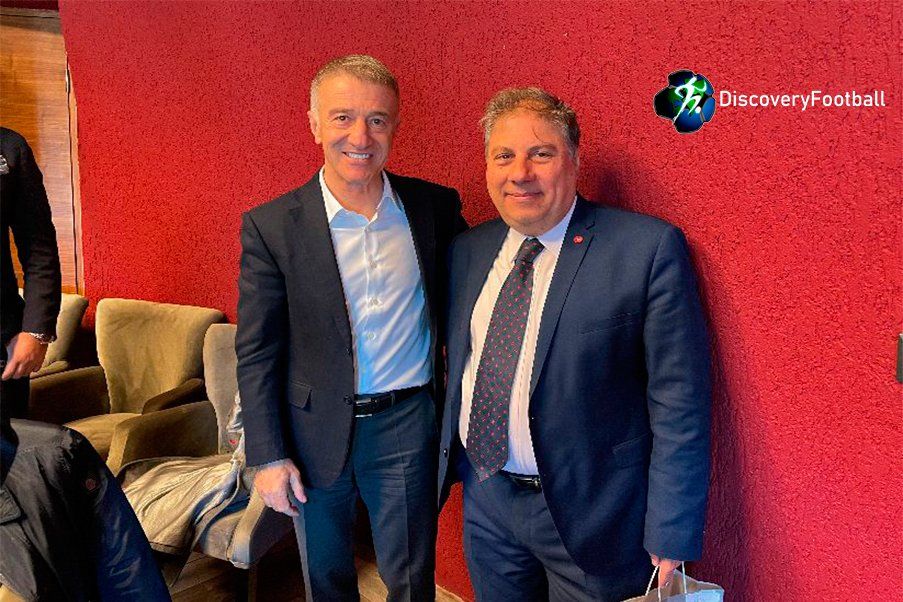 Ahmet Agaoglu Ahmet Agaoglu, President of Trabzonspor with Manos Staramopoulos English Editor of Discoveryfootball
