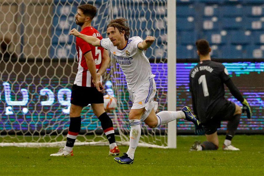 Luka Modric Luka Modric anotador de un gol ante el Athletic en la final de la Supercopa de España 2022