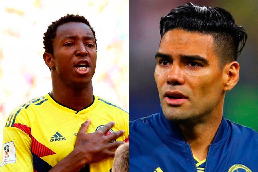 Oscar Murillo y Radamel Falcao Oscar Murillo y Radamel Falcao jugadores Selección Colombia