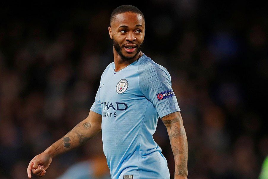 Raheem Sterling with Manchester City in 2021