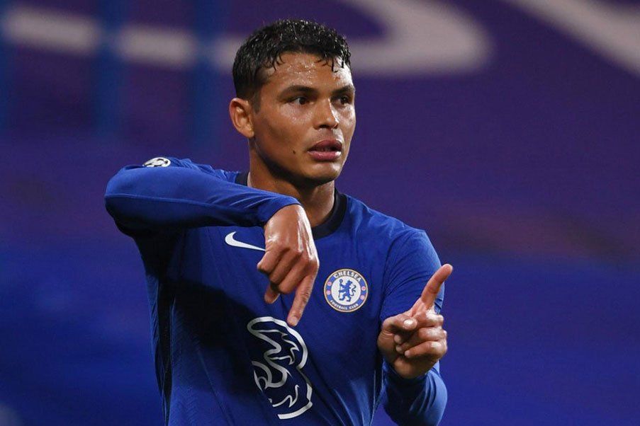 Thiagp Silva Thiago Silva en un juego con el Chelsea en 2021